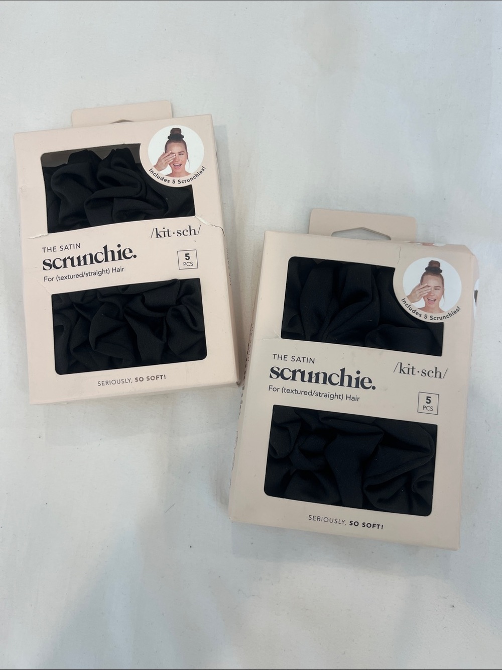 Kitsch Satin Scrunchie 10-Pack Black